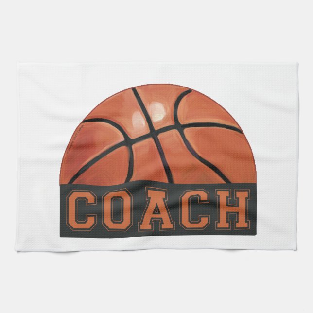 Basketball Coach Tea Towel (Horizontal)