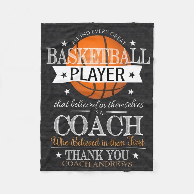 Basketball Coach Thank You Gift Blanket (Front)