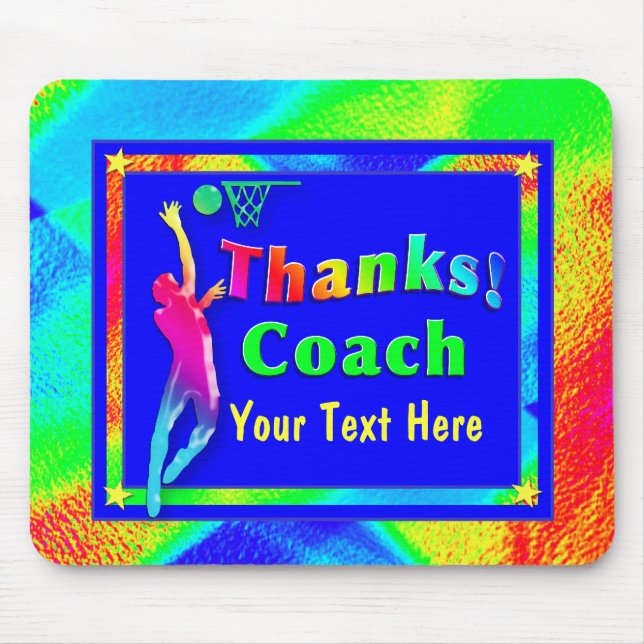 Basketball Coach Thank You Mousepad (Front)