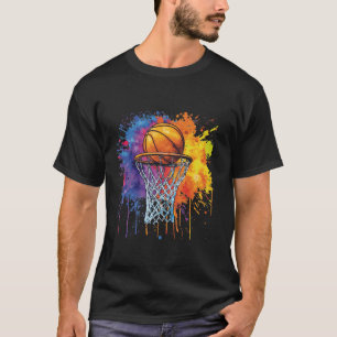 Basketball Colourful Drip Graphic T-Shirt
