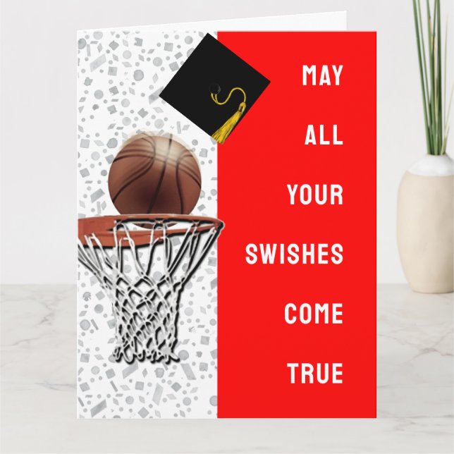 Basketball Congrats Good Luck Graduation Card (Front)