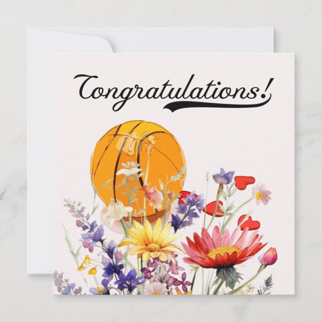 Basketball Congratulations  with love Card (Front)