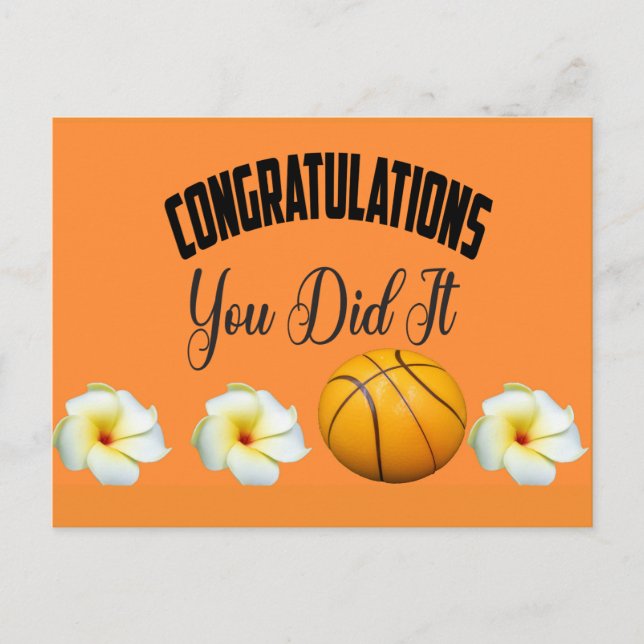 Basketball Congratulations  you did it Card (Front)