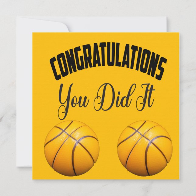 Basketball Congratulations  you did it Card (Front)