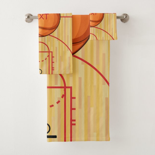 Basketball Court Ball Design Towel Set (Insitu)