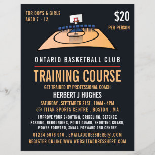 Basketball Court, Basketball Training Course Flyer