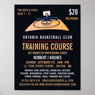 Basketball Court, Basketball Training Course Poster