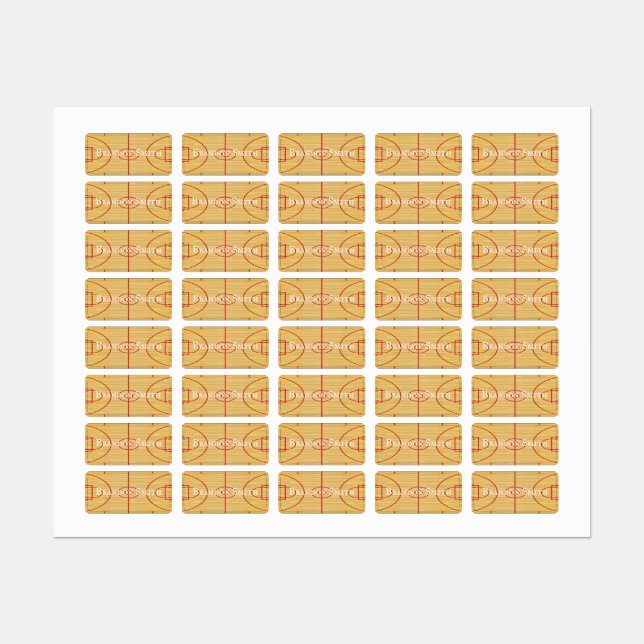 Basketball Court Design Name Tags (Sheet)