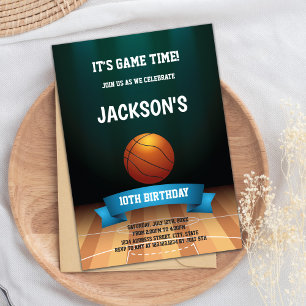 Basketball Court Floor Birthday Invitation