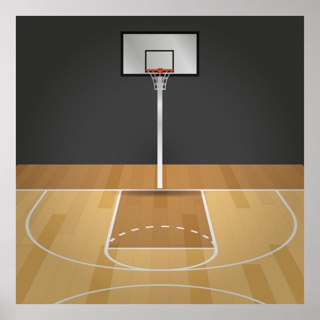 Basketball court illustration poster (Front)
