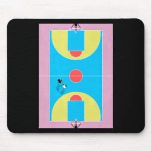 Basketball Court Pastel Colours Mouse Mat