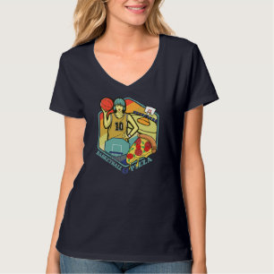Basketball Court Pizza Italian Pasta Foodie Gift f T-Shirt