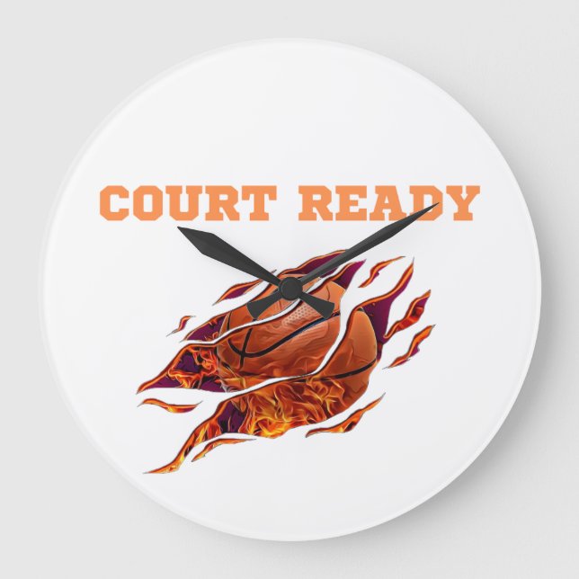 Basketball  Court Ready Wall Clock (Front)