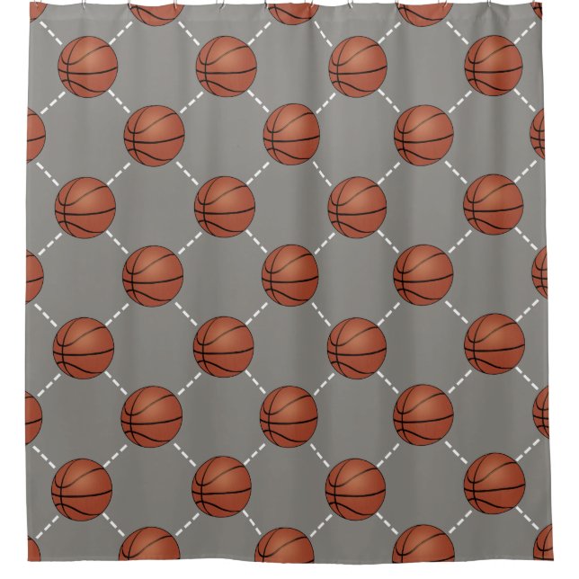 Basketball Court Shower Curtain (Front)