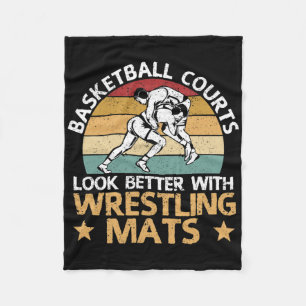 Basketball Courts Look Better With Wrestling Mats Fleece Blanket