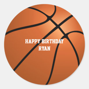 Basketball Custom Birthday Classic Round Sticker