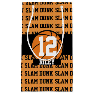 Basketball Custom Name Age Slam Dunk Small Gift Bag