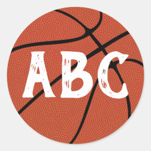 Basketball Custom Team Letters or Player Numbers Classic Round Sticker