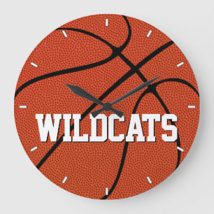 Basketball Custom Team Name or Text Sports Large Clock