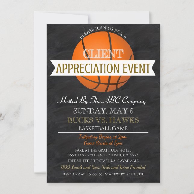 Basketball Customer Appreciation Invitation (Front)