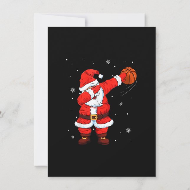 Basketball Dabbing Santa Funny Christmas Gifts for Invitation (Front)
