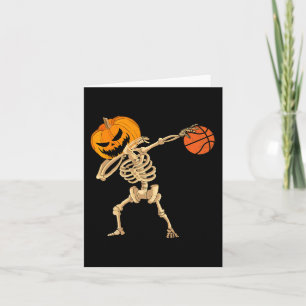Basketball Dabbing Skeleton Men Boys Halloween Bas Card