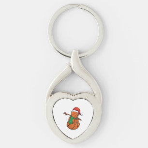 Basketball Dabbing Snowman Christmas Key Ring