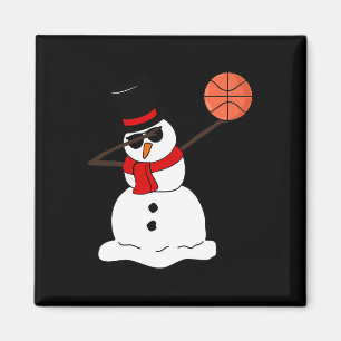Basketball Dabbing Snowman Light Christmas Basketb Magnet