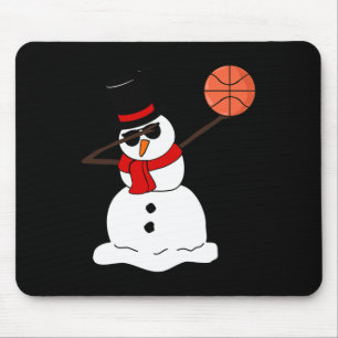 Basketball Dabbing Snowman Light Christmas Basketb Mouse Mat