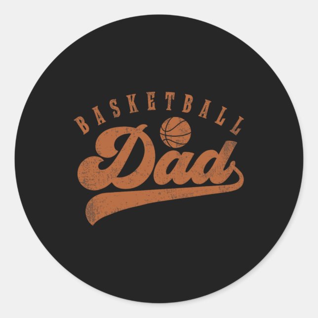 Basketball Dad  Classic Round Sticker (Front)