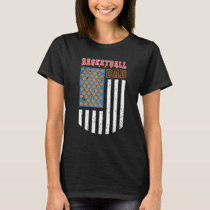 Basketball Dad Coach American Flag Sports Bball Pl T-Shirt