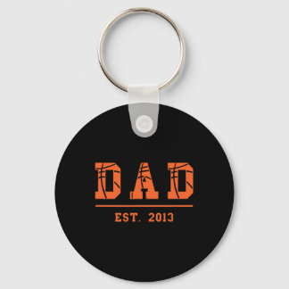 Basketball Dad Est 2013 Father Fathers Day Birthda Key Ring