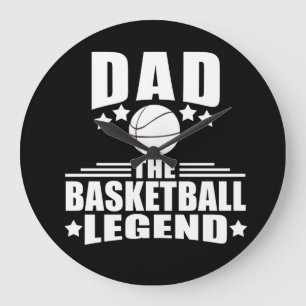 Basketball dad legend  large clock