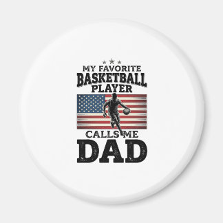 Basketball Dad Patriotic Vintage Engraving T-Shirt Magnet