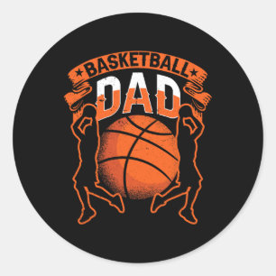 Basketball Dad Player Coach Match Team Father Dadd Classic Round Sticker