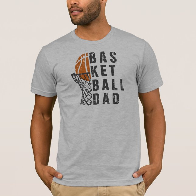 Basketball Dad Retro Text Design T-Shirt (Front)