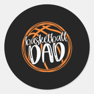 Basketball DAD Shirt Classic Round Sticker
