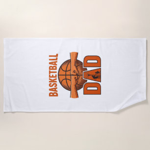 Basketball Dad Vintage Engraving Shirt Design_1 Beach Towel