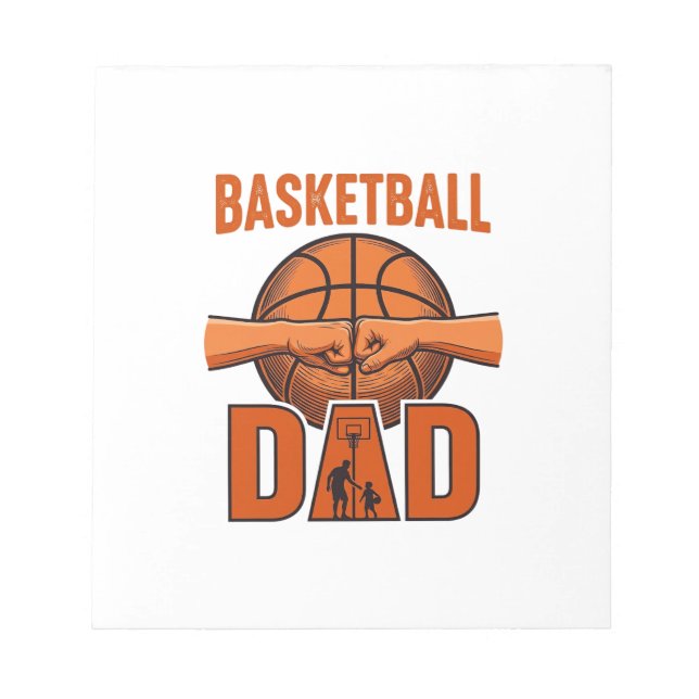 Basketball Dad Vintage Engraving Shirt Design_1 Notepad (Front)