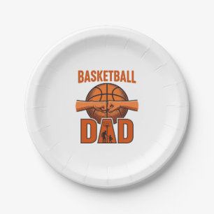Basketball Dad Vintage Engraving Shirt Design_1 Paper Plate