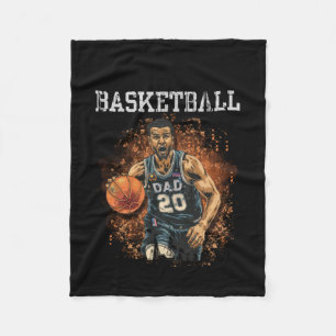 Basketball Dad Vintage Fleece Blanket