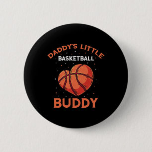 Basketball Daddy's Little Buddy Bball Heart Basket 6 Cm Round Badge