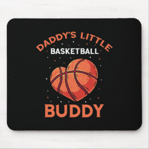Basketball Daddy's Little Buddy Bball Heart Basket Mouse Mat