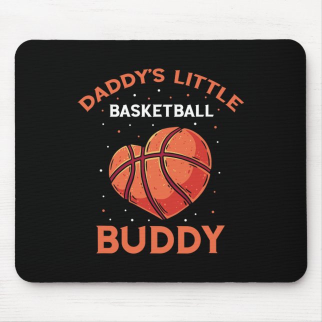 Basketball Daddy's Little Buddy Bball Heart Basket Mouse Mat (Front)
