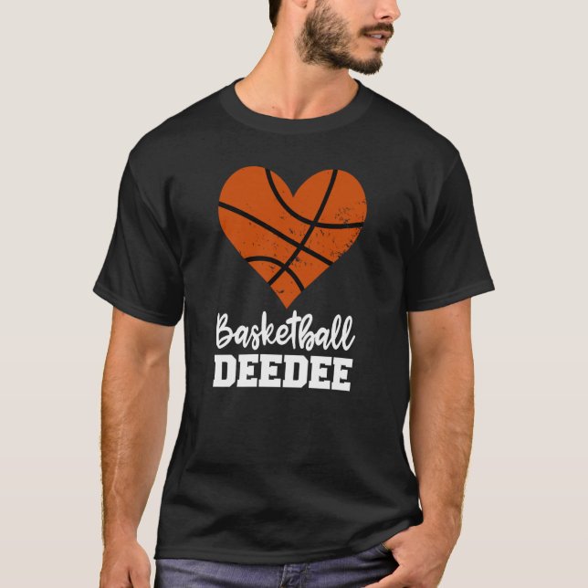 Basketball Deedee Basketball Heart Grandma Dee Dee T-Shirt (Front)