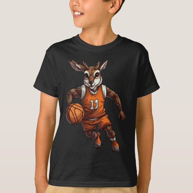 Basketball Deer  T-Shirt (Front)