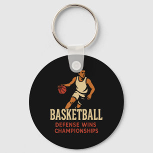 Basketball – Defence Wins Basketball Championships Key Ring