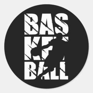 Basketball design for basketball player and basket classic round sticker