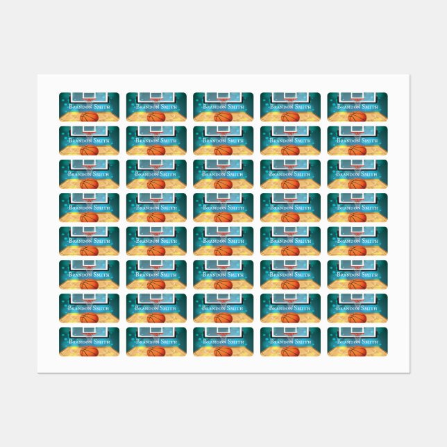 Basketball Design Name Tags (Sheet)