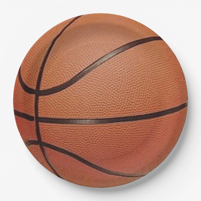 Basketball Design Paper Party Plate (Front)